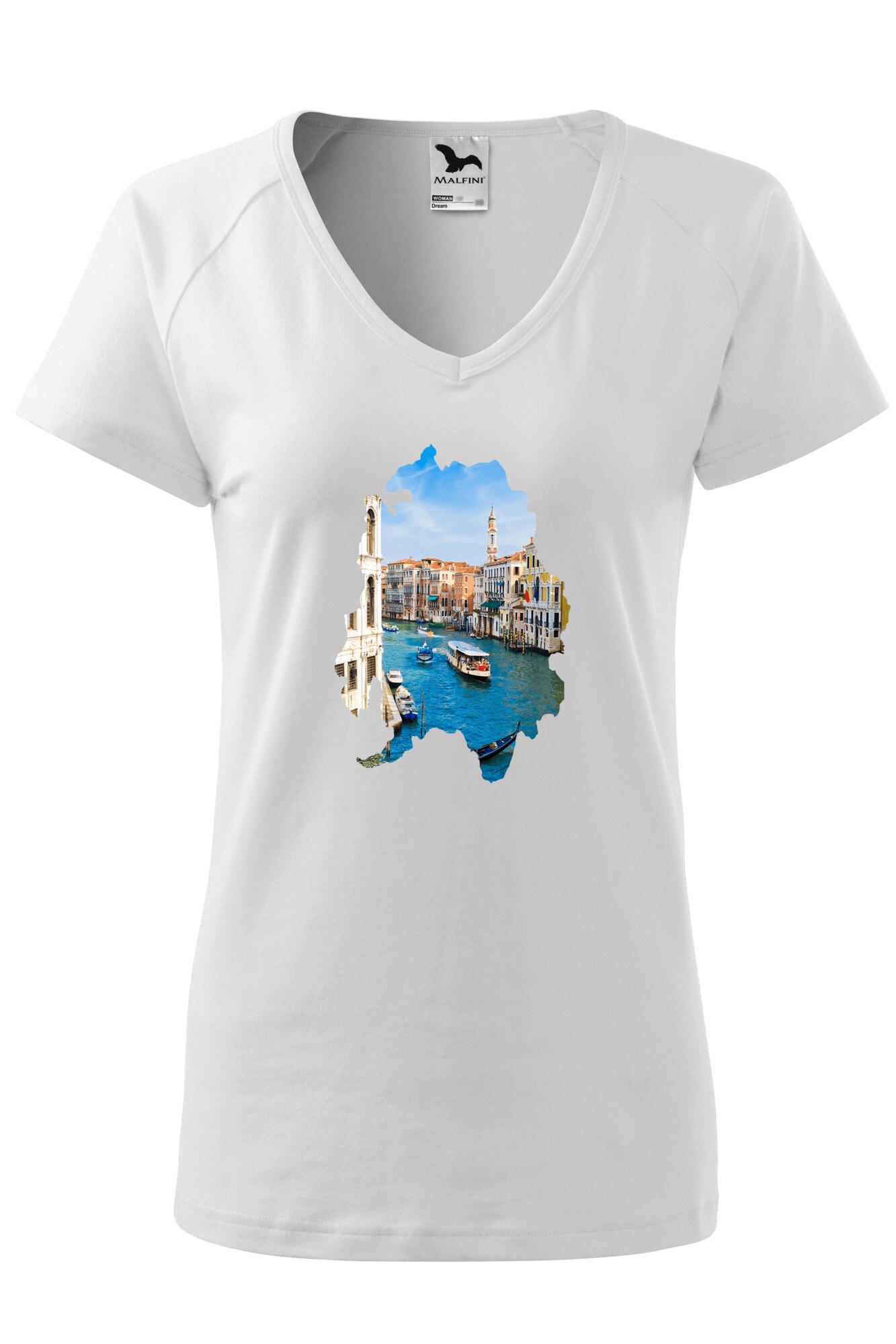 Tricou dama, Malfini, Italy, Alb