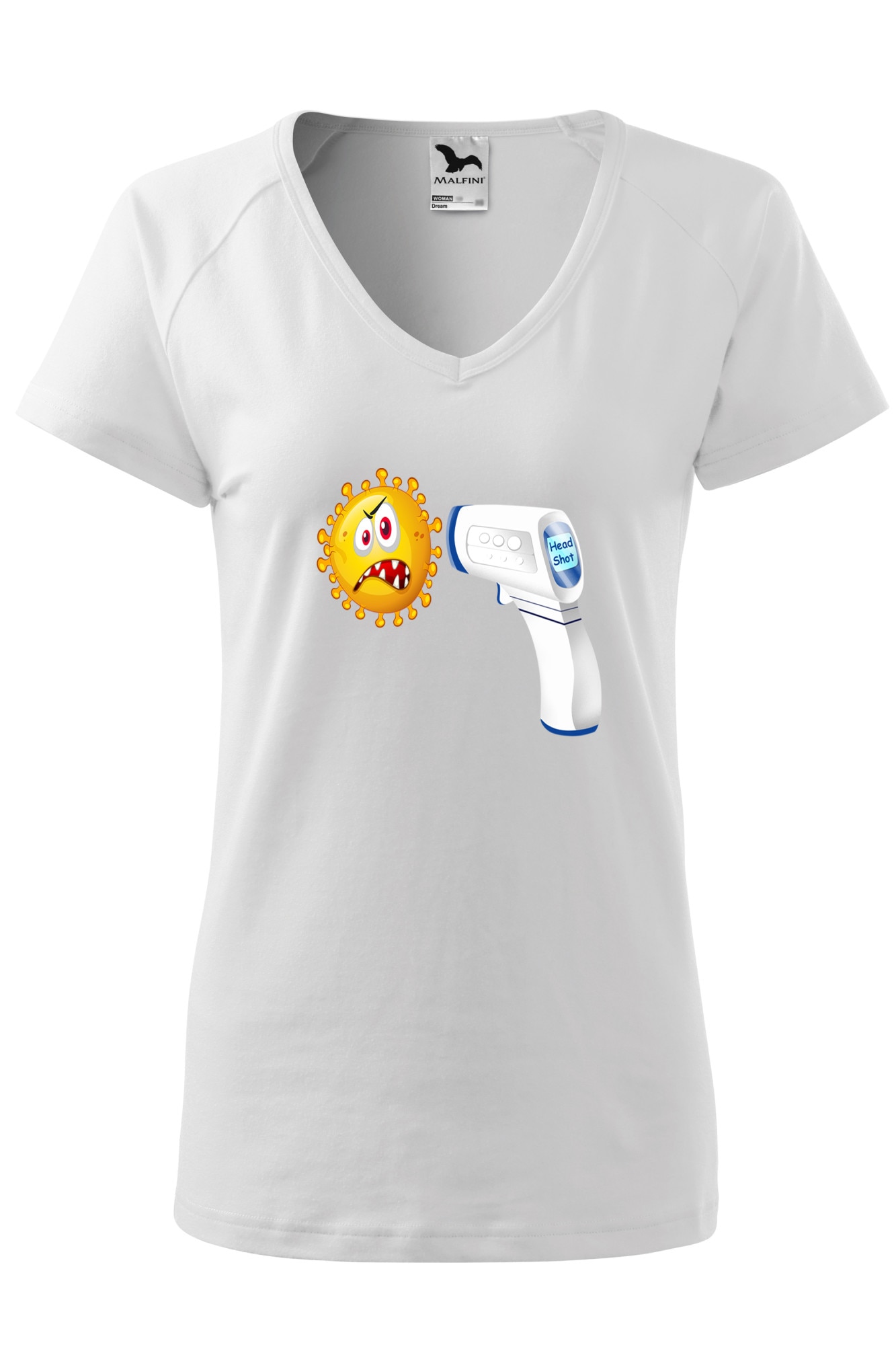 Tricou dama, Malfini, Headshot, Alb