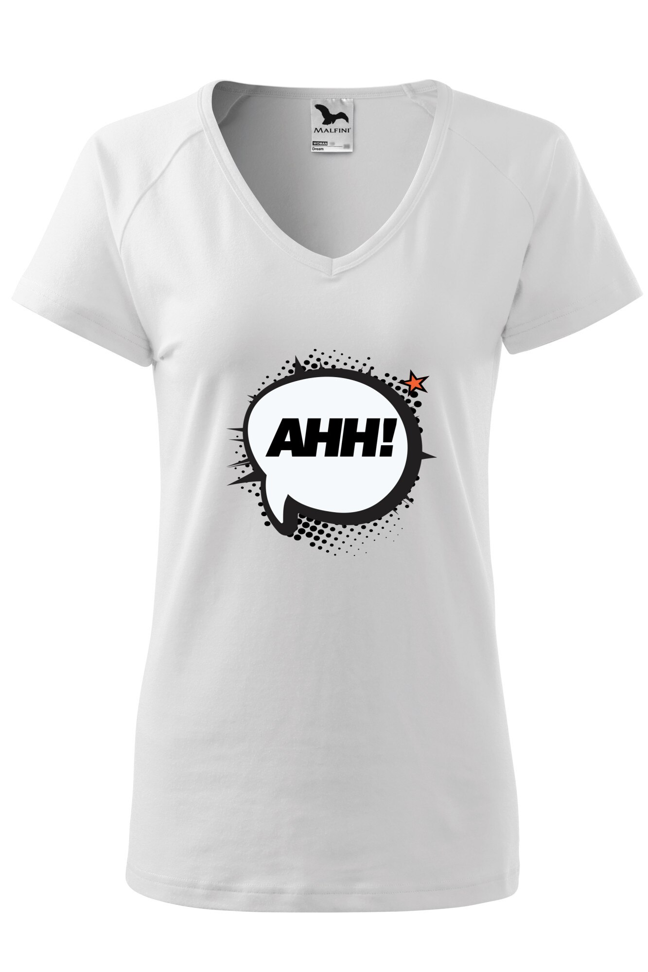 Tricou dama, Malfini, Comic Ahh, Alb, XS