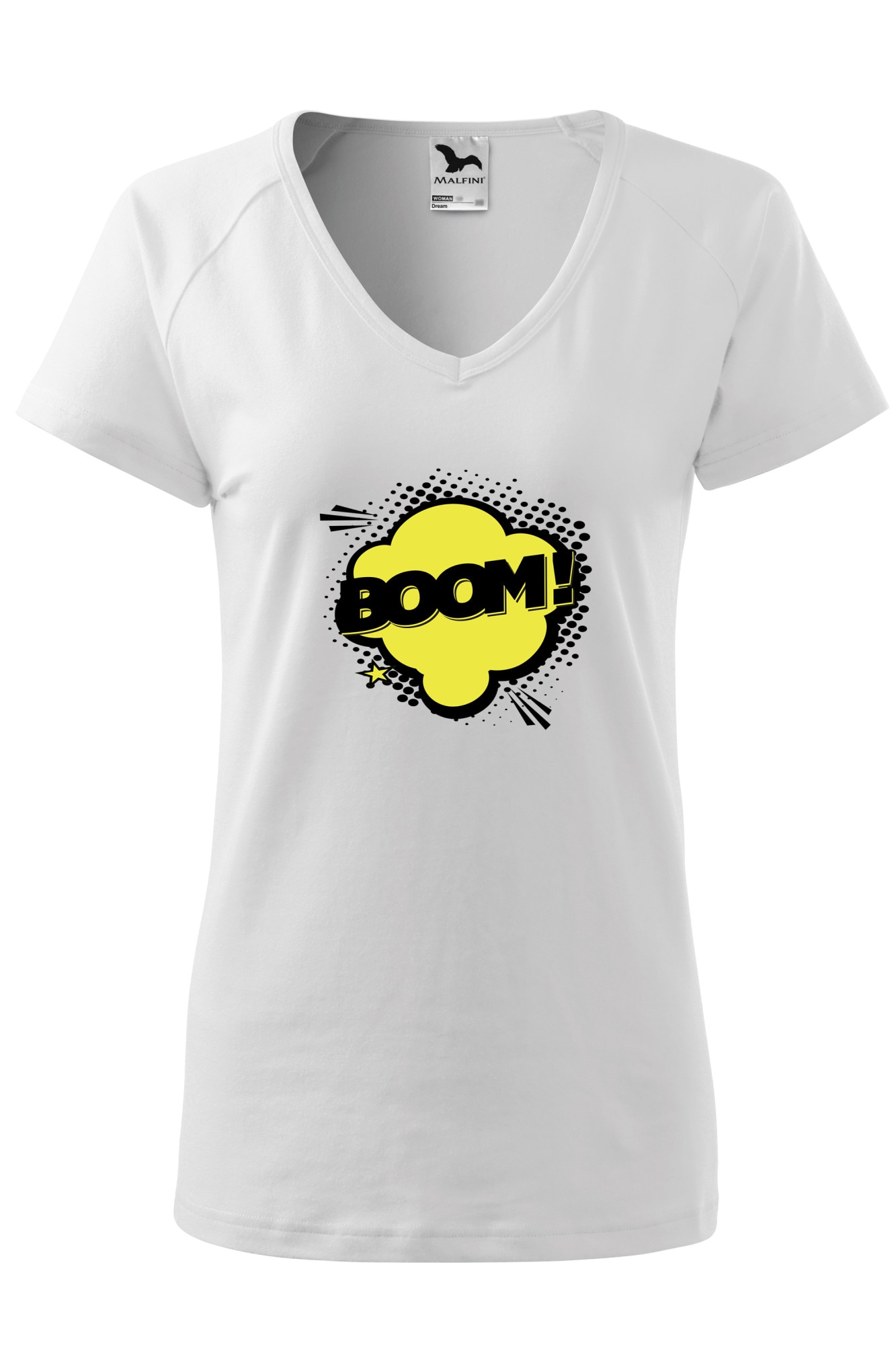 Tricou dama, Malfini, Comic Boom Explosion, Alb, XS