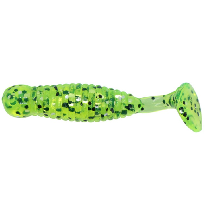 Set 16buc Twister Damiki I-Grub 5.1cm, 1.5gr, Culoarea 012 (Chartreuse Silver)