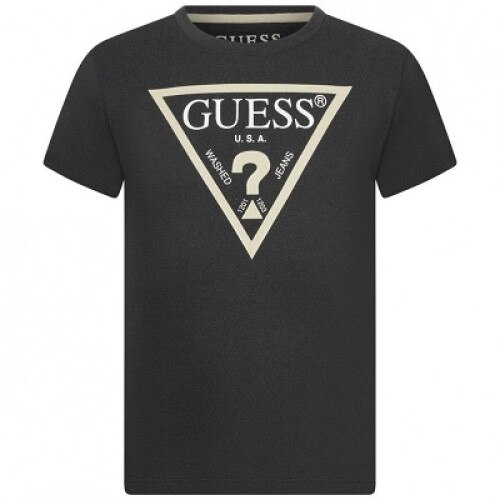 Tricou baiat, Guess, gri inchis cu logo
