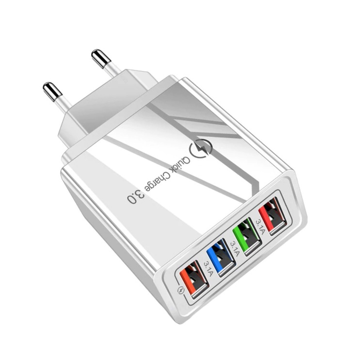 Adaptor priza 4 x USB USB9994141 Alb