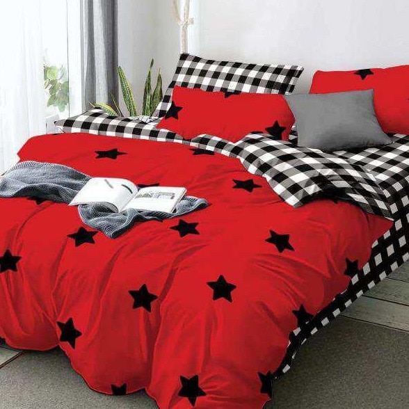 Lenjerie de pat cu doua fete bumbac de lux 2 persoane, 6 piese, color Katia459