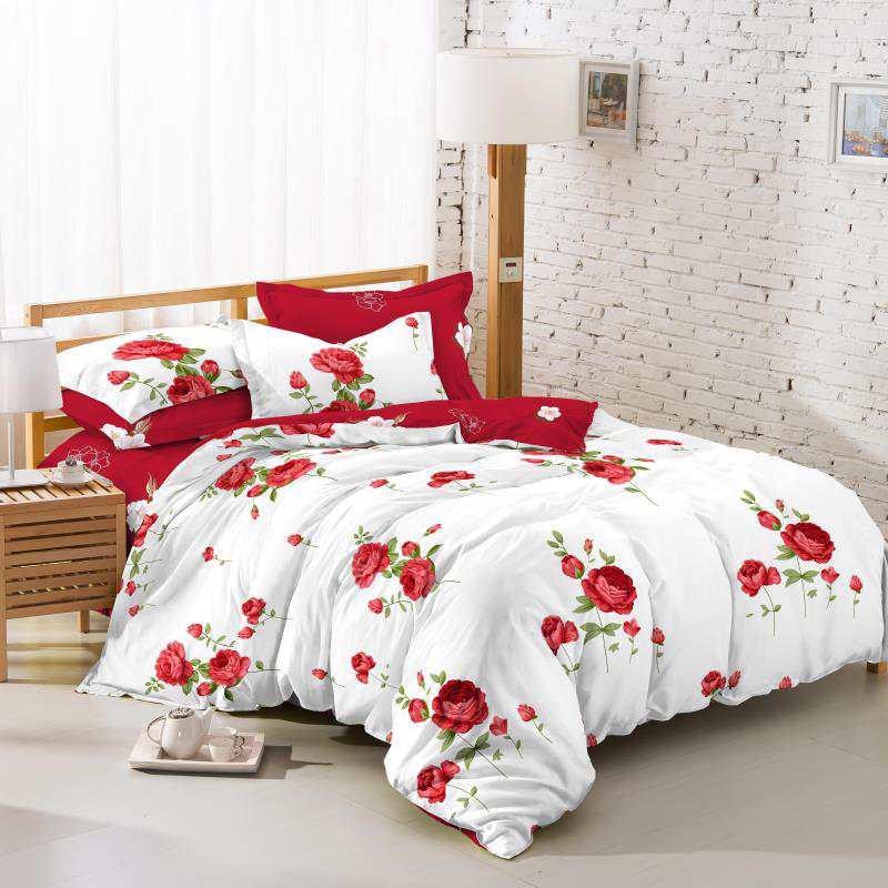 Lenjerie de pat cu doua fete bumbac de lux 2 persoane, 6 piese, color Katia462