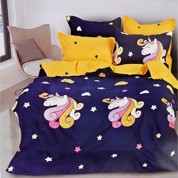 Lenjerie de pat cu doua fete bumbac de lux 2 persoane, 6 piese, color Katia471 Lenjerie de pat cu doua fete bumbac de lux 2 persoane, 6 piese, color Katia471