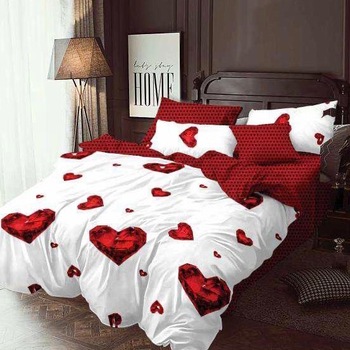 Lenjerie de pat cu doua fete bumbac de lux 2 persoane, 6 piese, color Katia463 Lenjerie de pat cu doua fete bumbac de lux 2 persoane, 6 piese, color Katia463