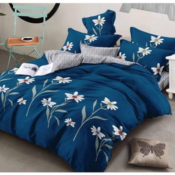 Lenjerie de pat dubla din bumbac gros finet 2 persoane, 6 piese color JK7 Lenjerie de pat dubla din bumbac gros finet 2 persoane, 6 piese color JK7