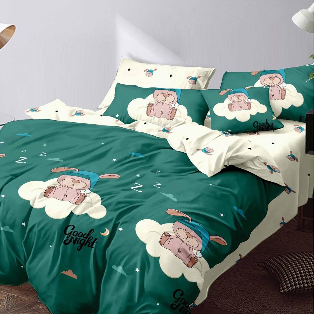 Lenjerie de pat dubla din bumbac gros finet 2 persoane, 6 piese color JK51