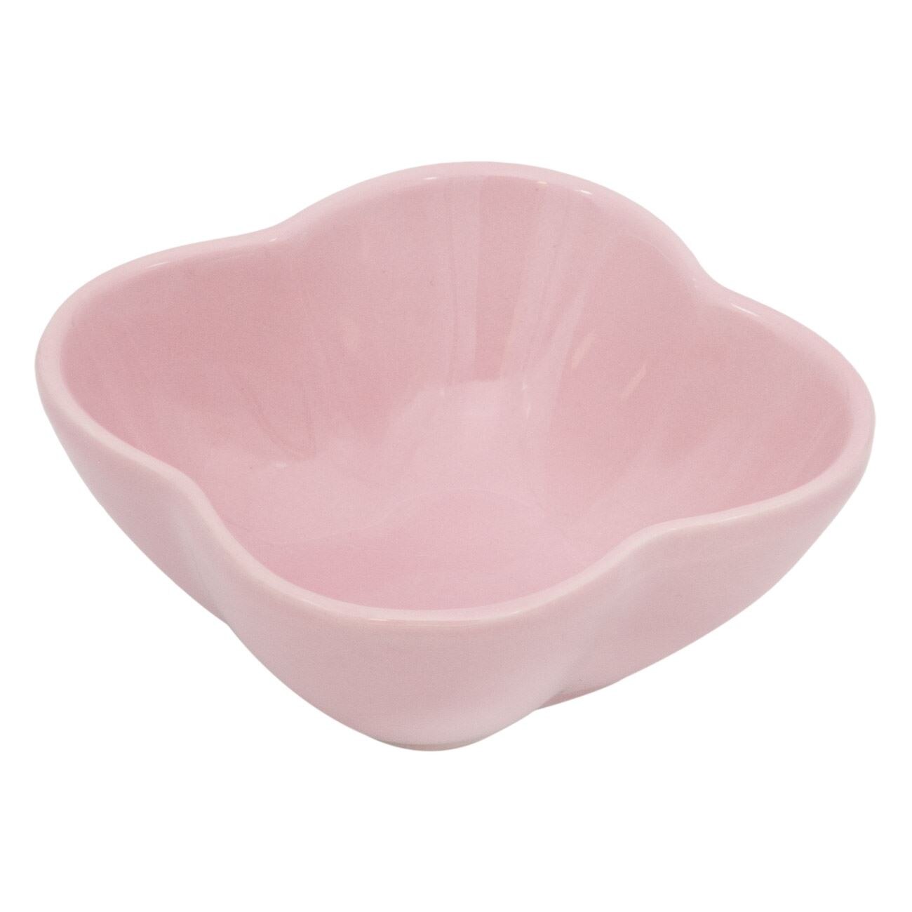 Bol de Servire Gustare, New Line, Ceramica, model in Forma de Floare, 155 ml, Roz