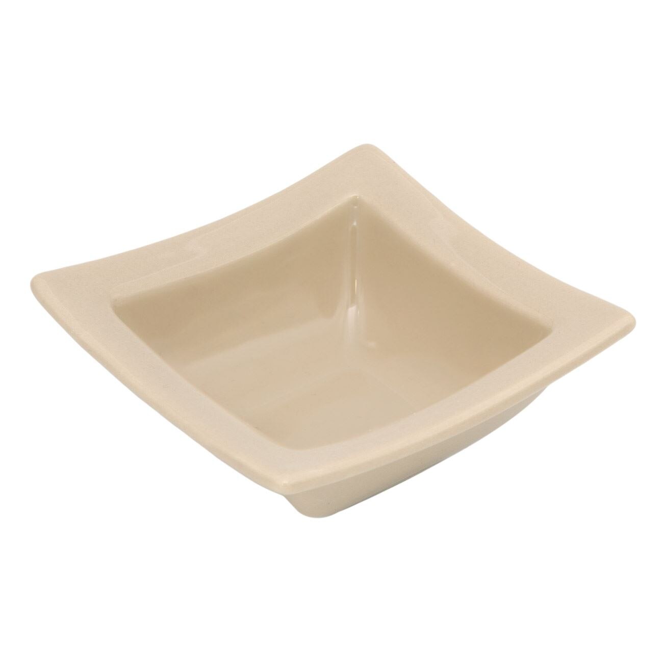 Bol de Servire Gustare, New Line, Ceramica, Patrat, 85 ml, Bej