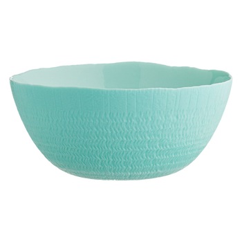 Bol de Servire, New Line, Opal, cu Design in Relief, 2 Litri, Turcoaz Bol de Servire, New Line, Opal, cu Design in Relief, 2 Litri, Turcoaz
