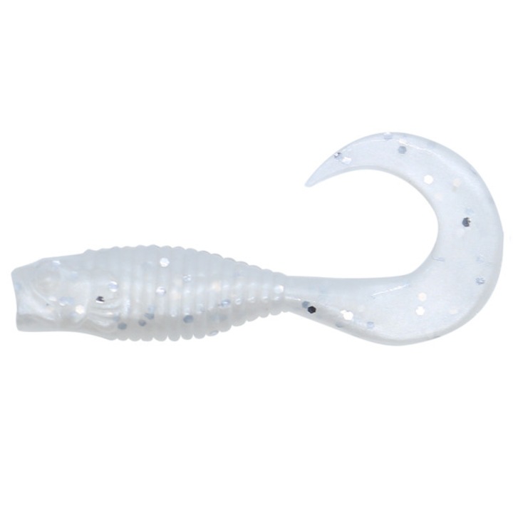 Set 14buc Twister Damiki Wow Grub 7.6cm, 2.5gr, Culoarea 031 (Pear/Silver)