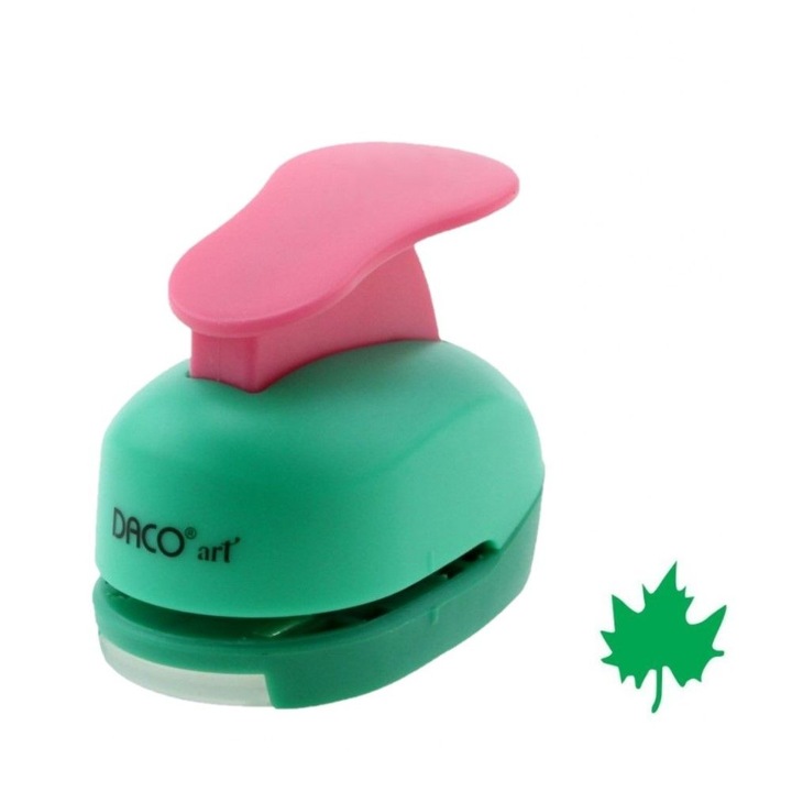 DACO Hobby Lyukasztó, juharlevél modell, műanyag/fém, átmérő 2,5 cm, többszínű