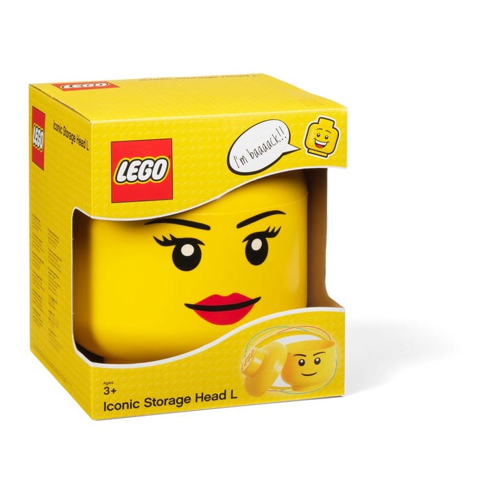 LEGO tárolódoboz, Lány modell, 238x238x272 mm