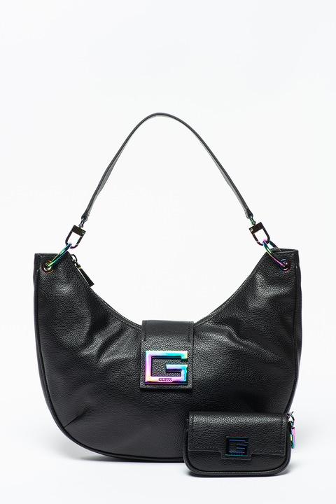 Guess, Ökológiai bőrtáska hozzáillő Brightside pénztárcával, Fekete