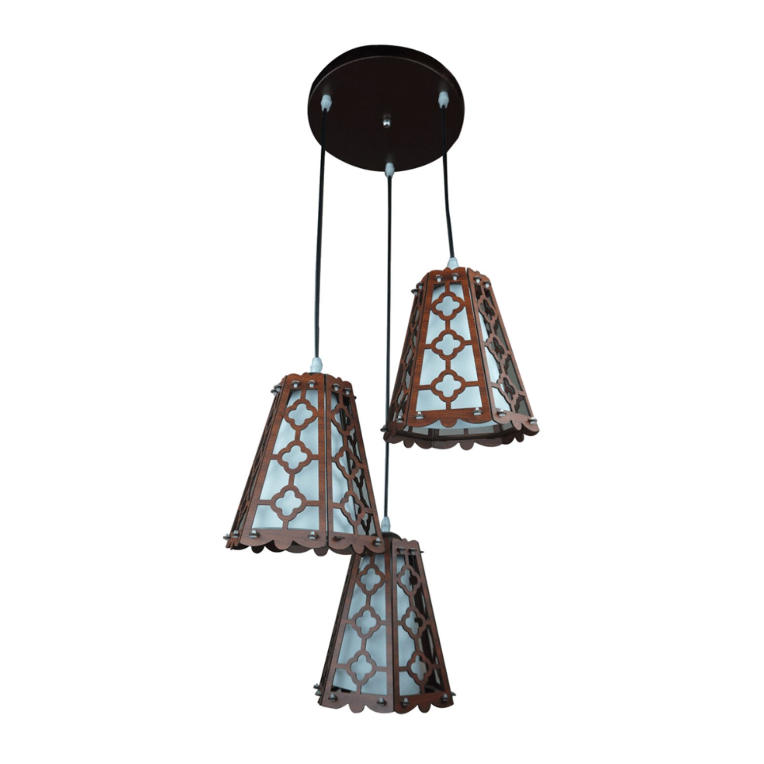 Pendul Interior Erste Jade 3x40W Max E27 EL0038493 Culoare Maro Alb