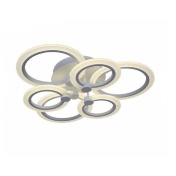 Lustra LED Creative Olympic cu Telecomanda, Lumina calda, rece, naturala si Intensitate reglabila, 200 W Lustra LED Creative Olympic cu Telecomanda, Lumina calda, rece, naturala si Intensitate reglabila, 200 W