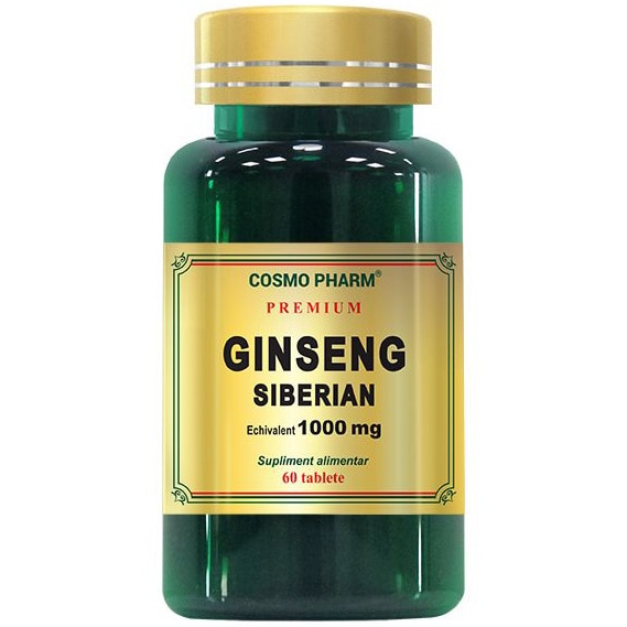 Supliment Alimentar Ginseng Siberian 1000Mg, 60 Tablete