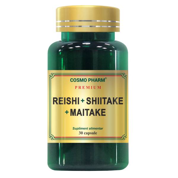 Supliment Alimentar Reishi Shiitake Maitake, 30 Capsule