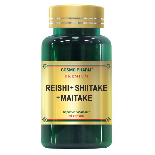 Supliment Alimentar Reishi Shiitake Maitake, 60 Capsule
