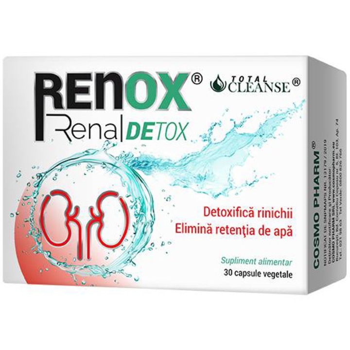 Supliment alimentar Renox Renal Detox Total Cleanse, 30 capsule
