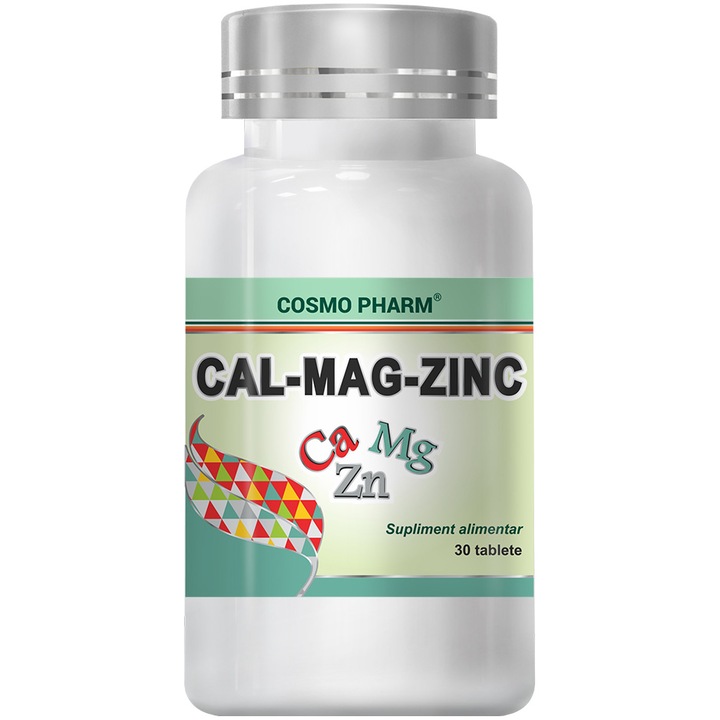 Хранителна добавка Кал-Маг-Цинк, CosmoPharm, 30 таблетки