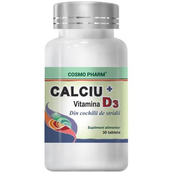 Supliment Alimentar Calciu+Vitamina D3, 30 Tablete Supliment Alimentar Calciu+Vitamina D3, 30 Tablete