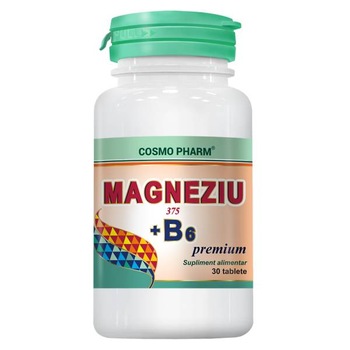 Supliment Alimentar Magneziu 375 + B6, 30 Tablete Supliment Alimentar Magneziu 375 + B6, 30 Tablete