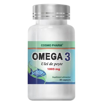 Supliment Alimentar Omega 3 Ulei Peste Nat 1005Mg, 30 Capsule Supliment Alimentar Omega 3 Ulei Peste Nat 1005Mg, 30 Capsule