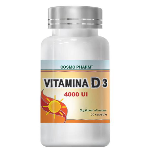 Supliment Alimentar Vitamina D3 4000 Ui, 30 Capsule