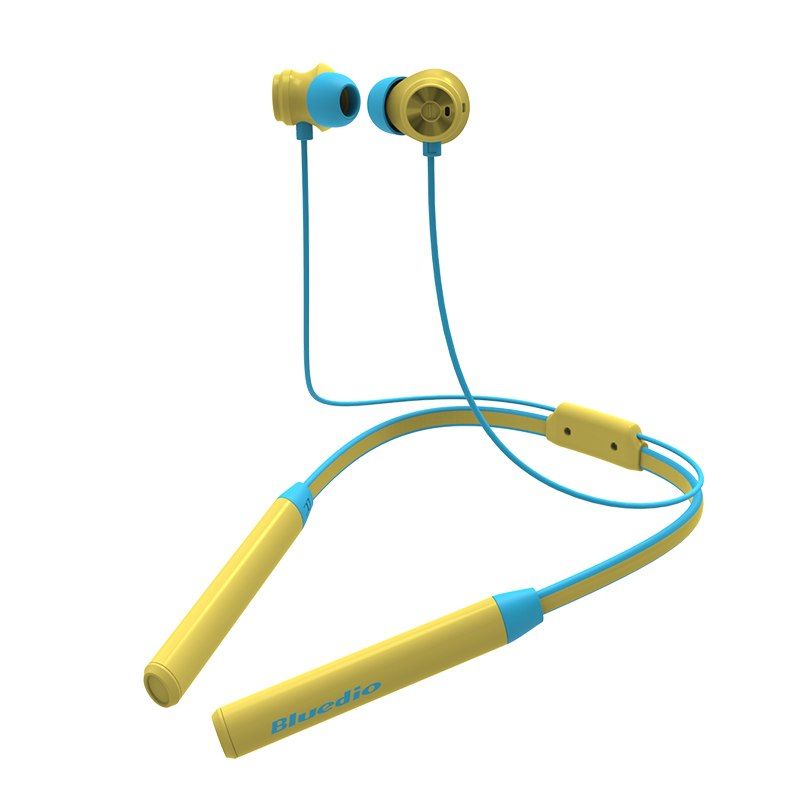 Casti Sport Bluedio TN 2, Stereo, Design magnetic, Microfon, Bluetooth, Reducere zgomot, Galben