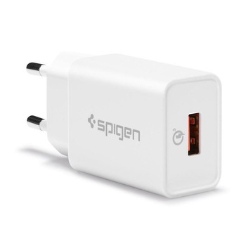 Incarcator Priza Spigen Essential F111 USB QC3.0 - Alb Incarcator Priza Spigen Essential F111 USB QC3.0 - Alb