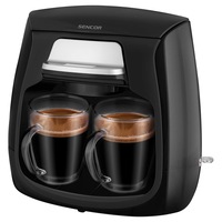 Filtru de cafea Sencor SCE2100BK, 500W, Rezervor de apa 0,3L, Capacitate 2 cani, Negru