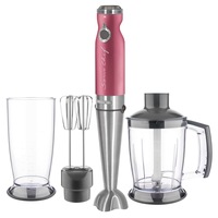 Blender de mana, Sencor, 4 in 1, 1200 W, Cana amestecare 800 ml, 20 viteze, Rosu/Argintiu