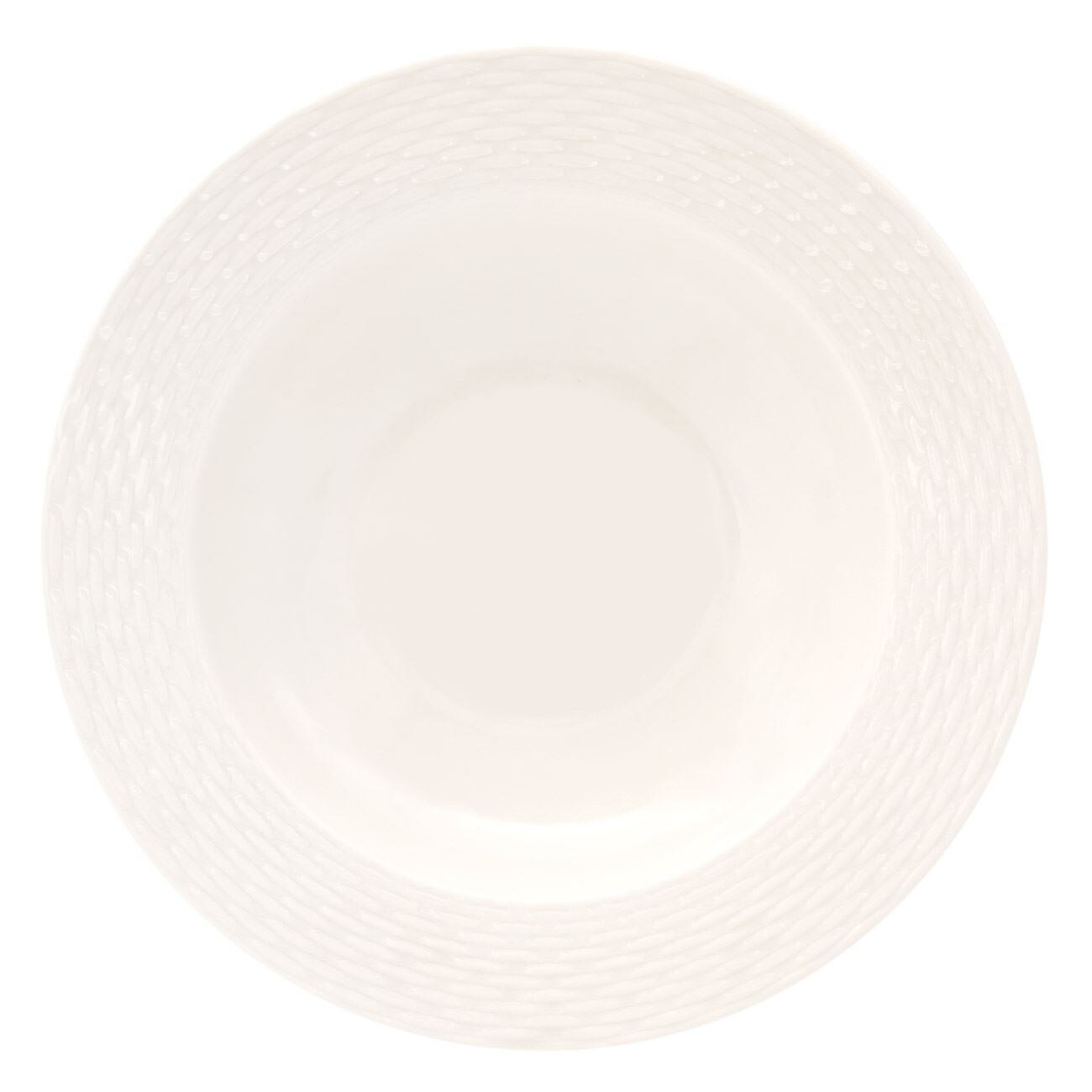 Farfurie Portelan, New Line, Design pe Margini, 23x3,5 cm, Alb