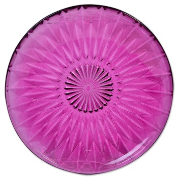 Farfurie Desert, New Line, Sticla, Design in Relief, 15 cm, Mov Farfurie Desert, New Line, Sticla, Design in Relief, 15 cm, Mov