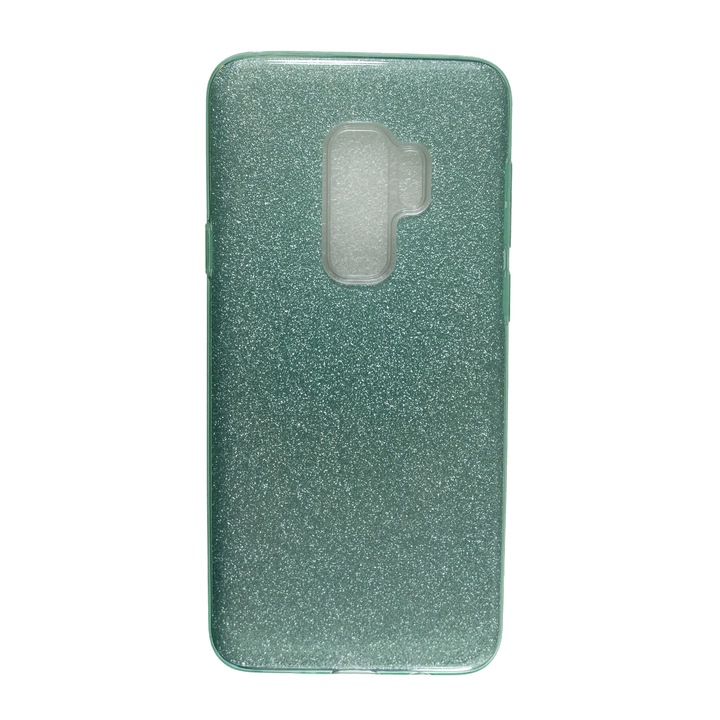 Husa compatibila cu Samsung Galaxy S9 Plus, Silicon cu sclipici Glitter, Verde