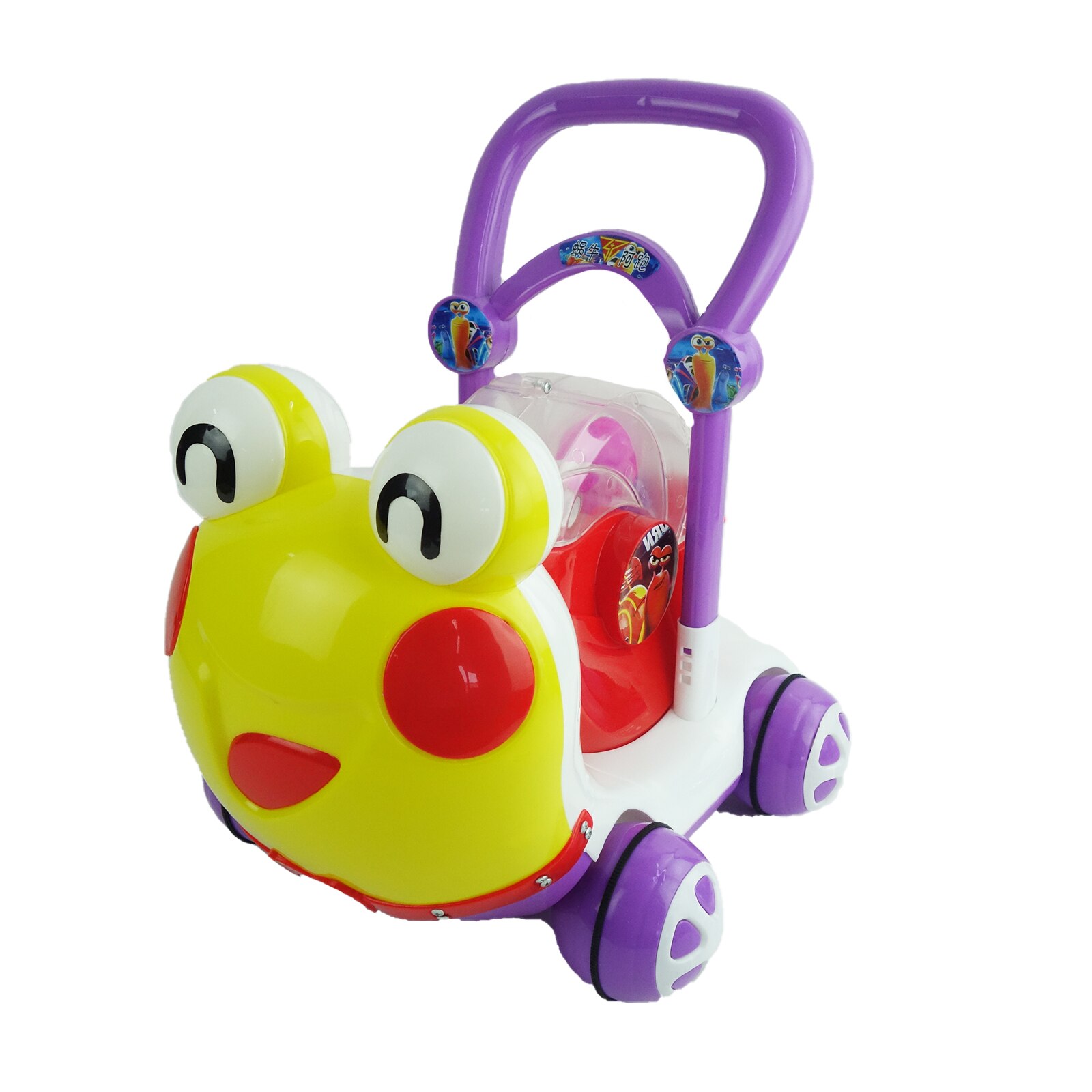 Antepremergator pentru copii, model melc, cu sunete, 48 cm, mov