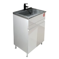 mobilier baie mdf vopsit fronturi si laterale cu 2 usi frezate polita si lavoar compozit 60 cm gri imagen 26_0_
0