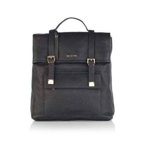 Rucsac dama, RSL6151, Piele naturala, Negru