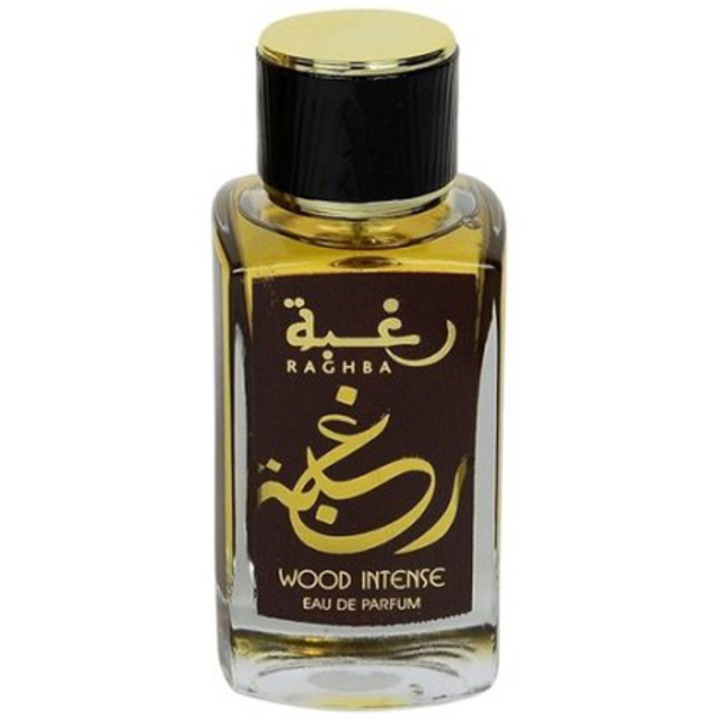 Apa de Parfum Lattafa, Perfumes Raghba Wood Intense, Barbati, 100 ml