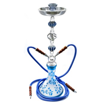 Narghilea Tobi, Kharga, 2 furtunuri, Albastru, 66 cm Narghilea Tobi, Kharga, 2 furtunuri, Albastru, 66 cm