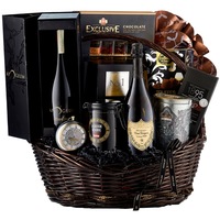 Cos cadou Best Image, Dom Perignon, cu Champagne Dom Perignon, vin rosu Apogeum Valahorum, praline fine, trufe de ciocolata, cafea Malongo si alte produse de lux, cadoul contine 11 articole