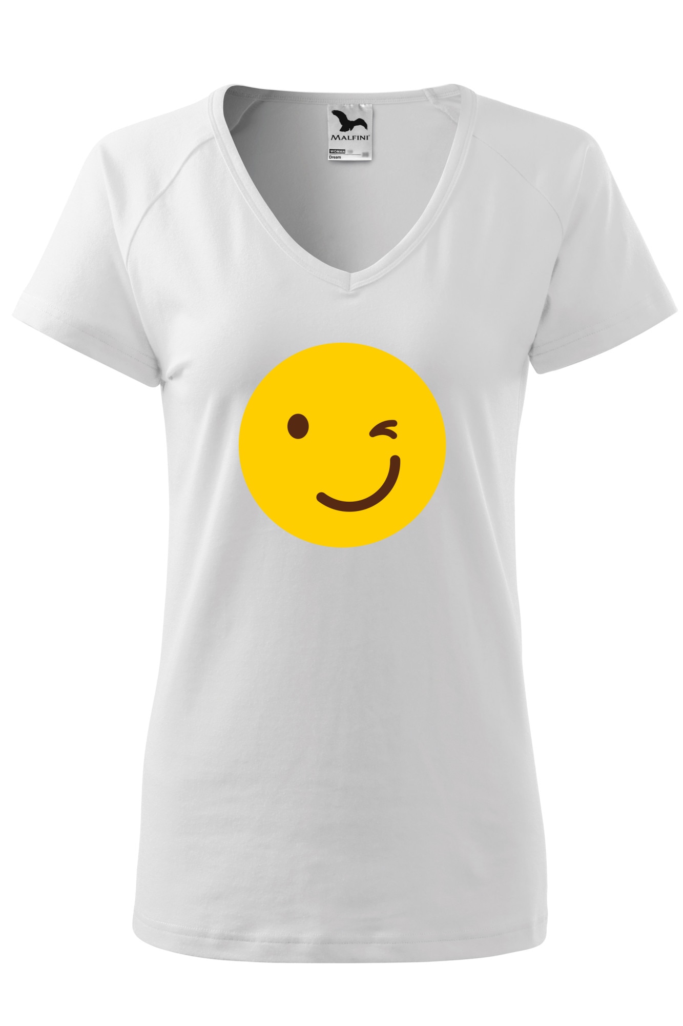 Tricou dama, Malfini, Emoji Ok Face, Alb, XS