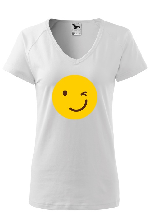 Tricou dama, Malfini, Emoji Ok Face, Alb, XS