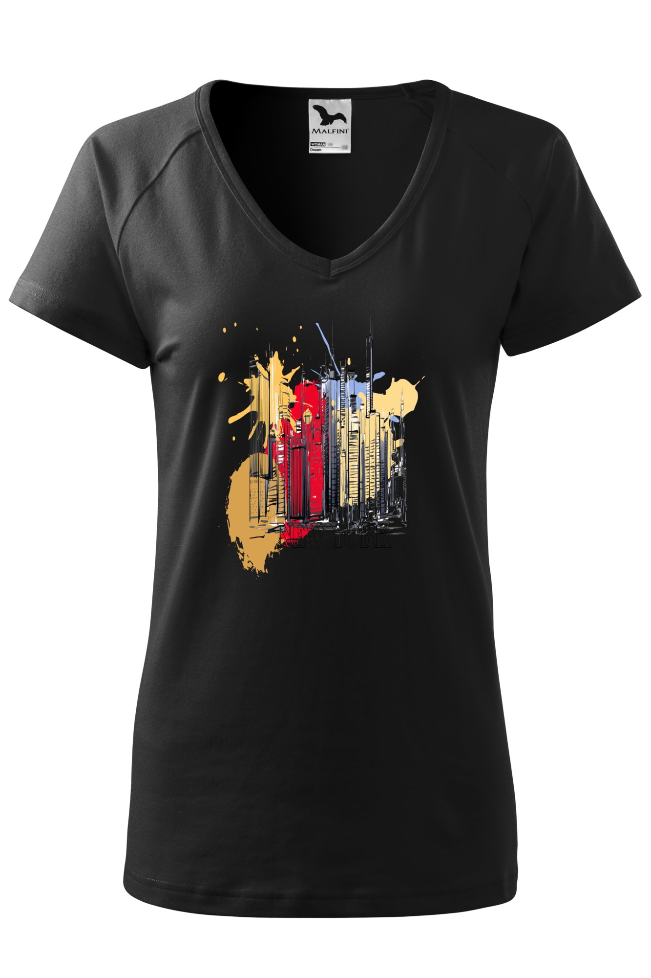 Tricou dama, Malfini, New York Style, Negru