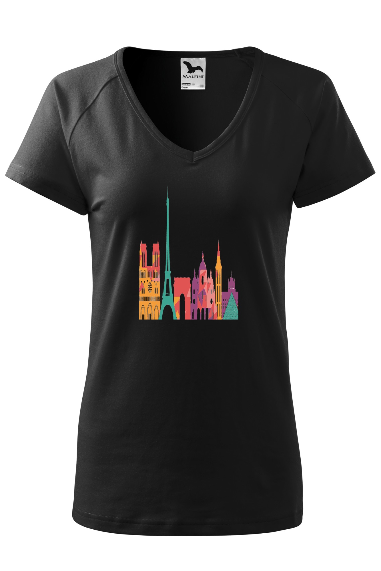Tricou dama, Malfini, Painting in Paris, Negru
