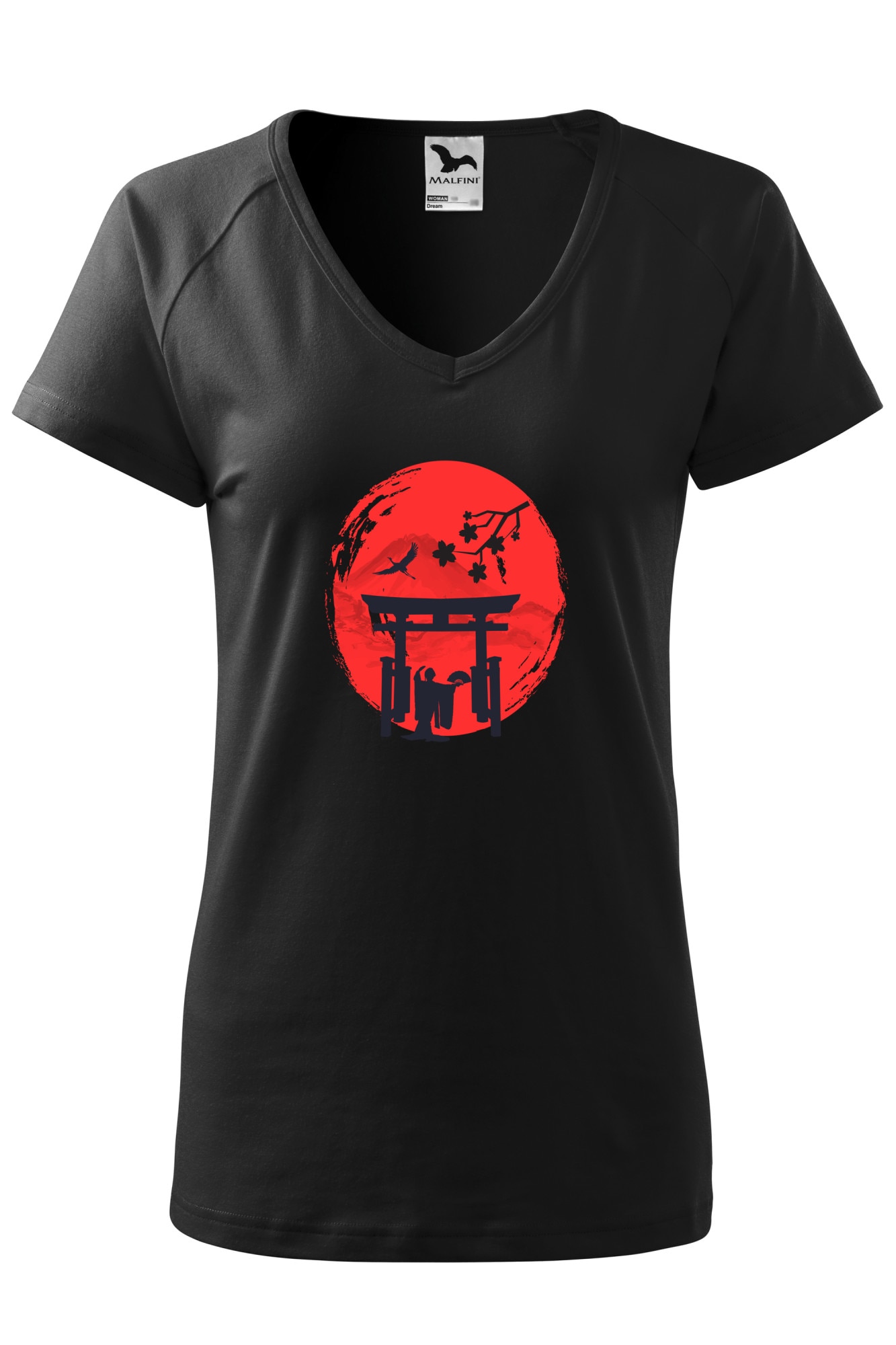 Tricou dama, Malfini, Japan Ink, Negru