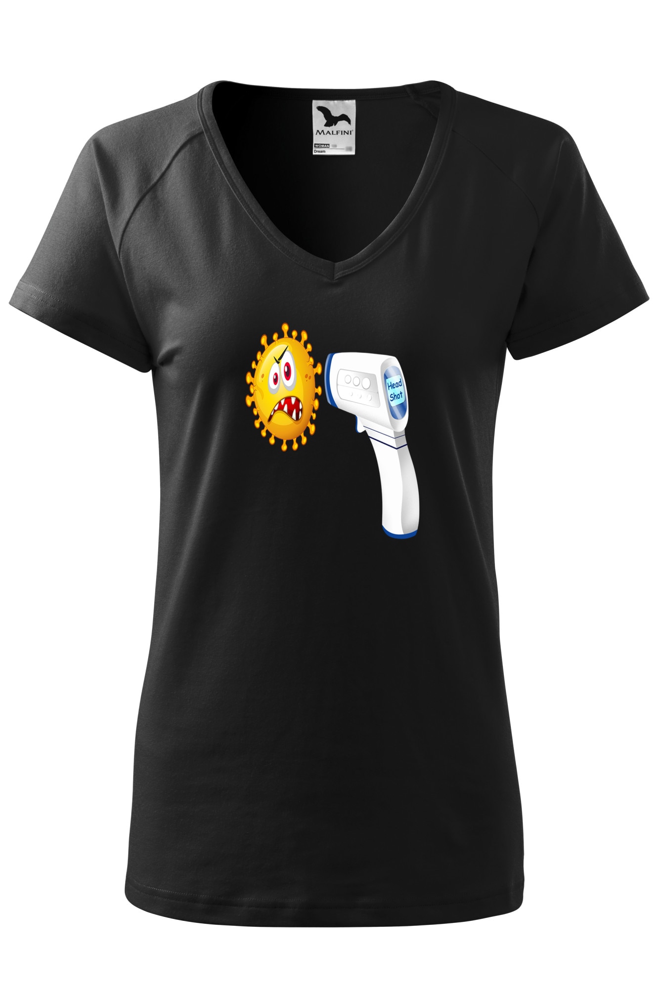 Tricou dama, Malfini, Headshot, Negru